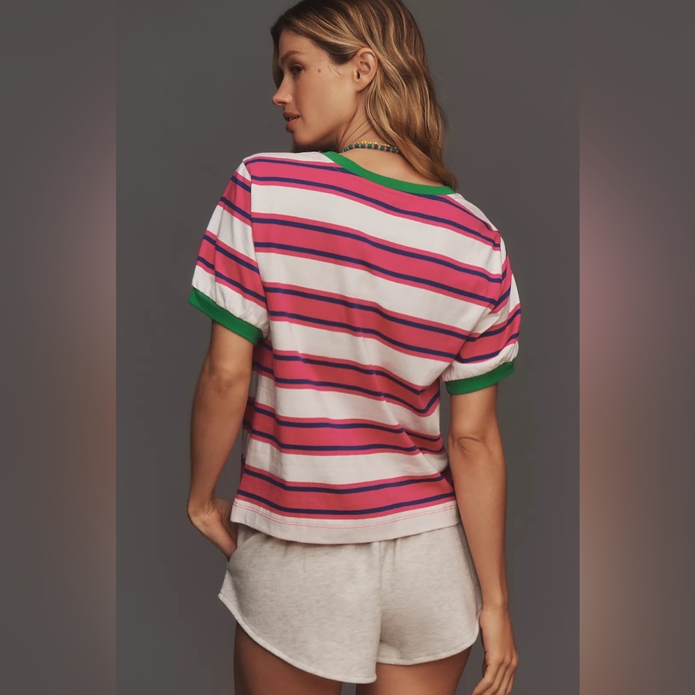 Anthropologie Pilcro Short-Sleeve Striped Tee - Picture 2 of 9